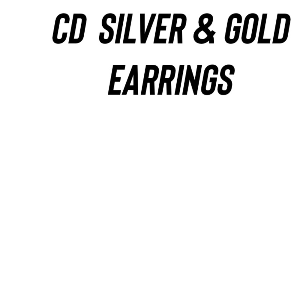 Cd  silver & gold earrings